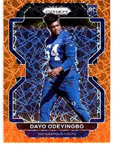 2021 Panini Prizm Prizm Orange Lazer #387 Dayo Odeyingbo RC Rookie Indianapolis Colts NFL Futebol Trading Card