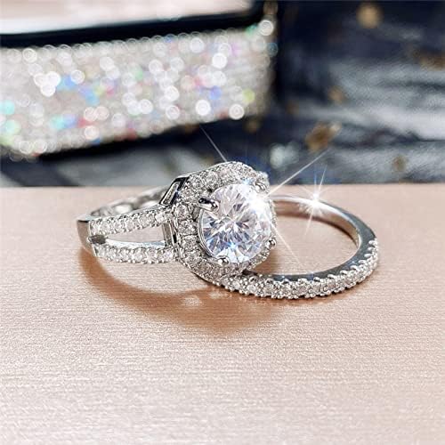 2023 Nova geometria de prata Ringue de quatro garras anel de noivado anel de noivado de diamante completo anel de zircônia solitária 6 10 jóias para mulheres anéis