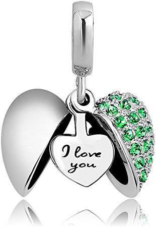 Charmsstory Heart I Love You Gifts Birthday Charms Bead for Charms Bracelet & Colars