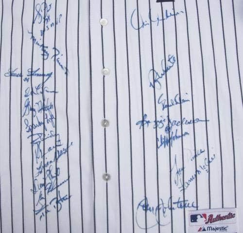 1978 New York Yankees World Series Champs Team assinou Jersey com Steiner Coa - camisas MLB autografadas