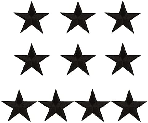 Pacote de remendos de 10 estrelas Ferro estrelado de cinco ângulos em patches 2,8 '' Patches bordados para jaquetas