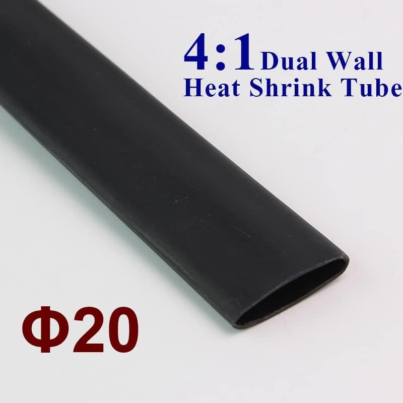 1,22 metro/lote 20mm 4: 1 Tubo de encolhimento de calor com cola adesiva de cola de isolamento dupla tubulação de parede de mangas de manga