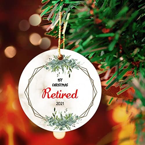 Primeiro Ornamento Aposentado de Natal 2021 Ornamento de Aposentadoria para Aposentadoria de Árvores de Natal Presente para Mulheres