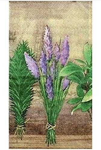 Lilac Lavender & Herbs Decoupage Decoupage Guardines Tamanho da toalha, 2 PCs