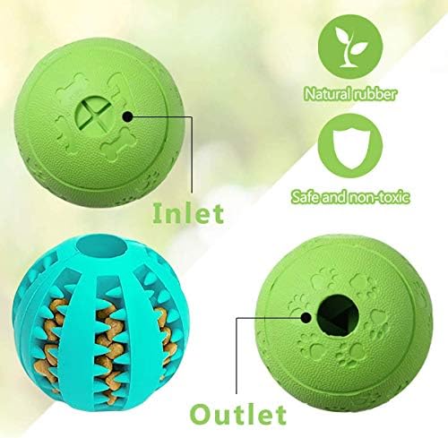 Bolas de brinquedos de dentição do quebra -cabeça de cachorro: 2pack interativo cão de borracha guloseima bola - cães de cachorro