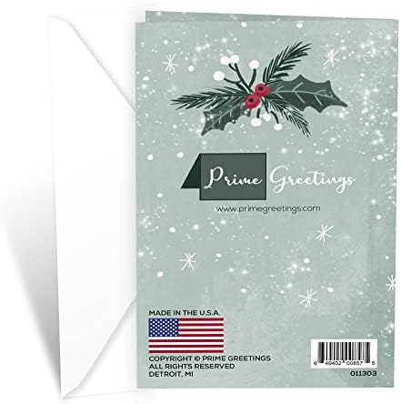 Cartão de Natal para Son e Família, Prime Saudações, Made in America, cartões de cartão grossos e ecológicos com envelope premium 5in x 7,75in, embalados em Mailer de proteção