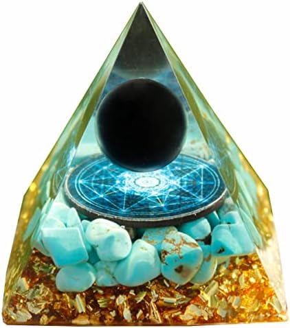 Orgonita pirâmides de energia cura orgona orgona pirâmide Esfera de obsidiana e meditação de chakra turquesa