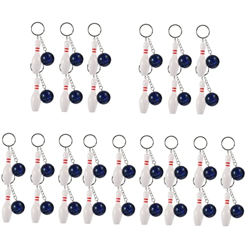 Kisangel 30 PCs Bowling Keychain Blue Gift PVC Casual