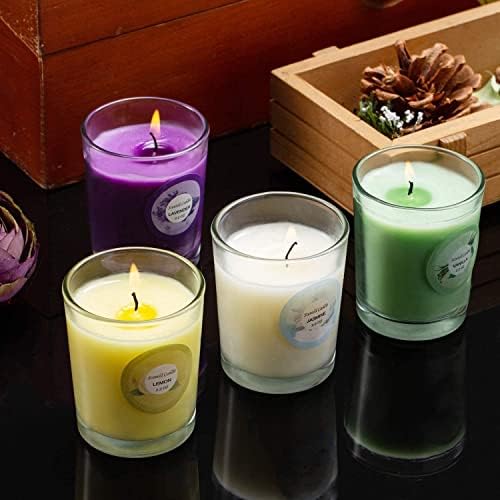 20 Pacote de velas perfumadas fortes para presentes com 10 fragrâncias para casa e mulheres, aromaterapia Soy Wax Glass Jar Candle