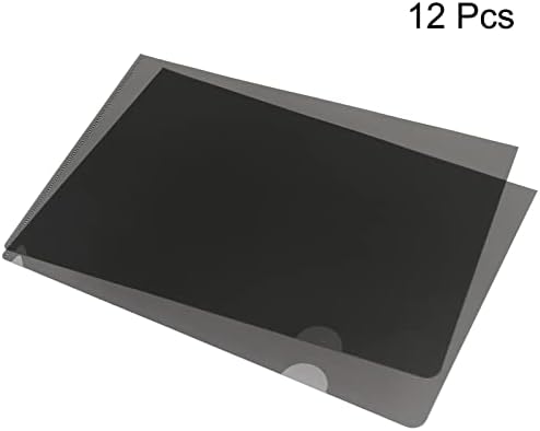 Pastas de tipo Patikil L 12 Pacote de arquivo A4 A4 Bolsos de projeto de papel limpo de papel de documento para escritório, preto