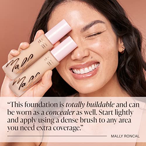 Mally Beauty Stress Foundation Less Performance - Média - Cobertura média a completa - Fundação leve Líquido - Niacinamida ilumina e hidrata a pele - acabamento de cetim