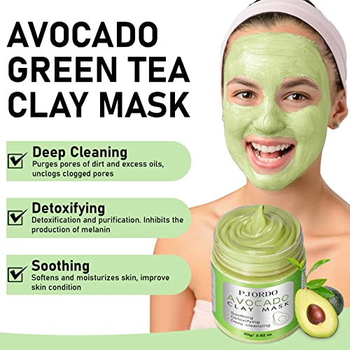 Conjunto de máscara de argila pjordo, 20% de vitamina C soro face, máscara de argila açafrão de vitamina C, máscara de argila