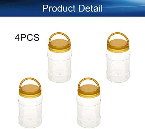 Bettomshin Plástico vazio Jarros de armazenamento de 1,5 kg de pálpebras de estimação de animais de estimação recipiente de mel selado 4pcs