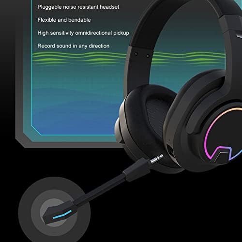 Fone de ouvido Zyyini Bluetooth, WS500 v5.0 versão RGB Dazzle Wireless Bluetooth Gaming fone de jogo com mic4, ps5, pc, smartphone, tablet, laptop, 53ms de baixa latência