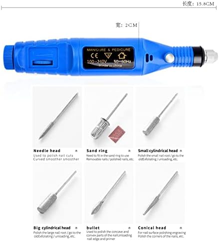 Broca de unhas elétricas USB Cyzpf, máquina de perfuração de unhas elétricas portátil para pregos de gel de acrílico, ferramentas