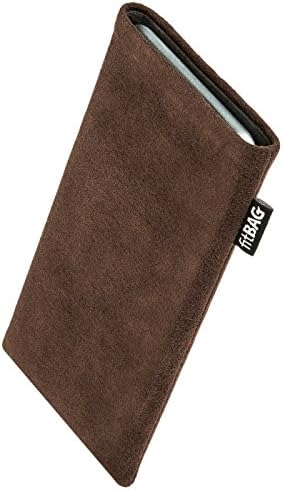 Fitbag Classic Brown Huva personalizada marrom para Samsung Galaxy A52S 5G | Feito na Alemanha | Tampa de caixa de bolsa genuína Alcantara com forro de microfibra para limpeza de exibição