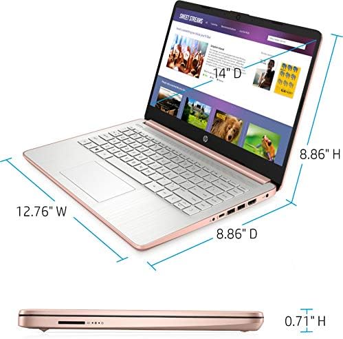 HP 2021 Stream 14 HD Laptop fino e leve, processador Intel Celeron N4020, memória de 4 GB, 64 GB de armazenamento EMMC, wifi