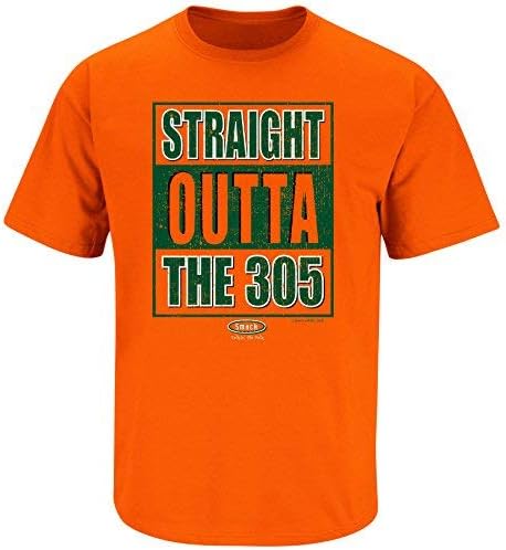 Smack Apparel Miami Football fãs. Direto fora da camiseta 305 laranja