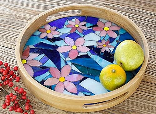 PETAL Mosaic Tiles 400g/14oz, folhas de flores coradas à mão, ladrilhos de vidro, cores variadas em mosaico peças de vidro para decoração caseira ou artesanato de bricolage