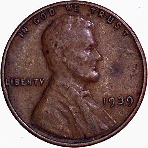 1939 Lincoln Wheat Cent 1C muito bom