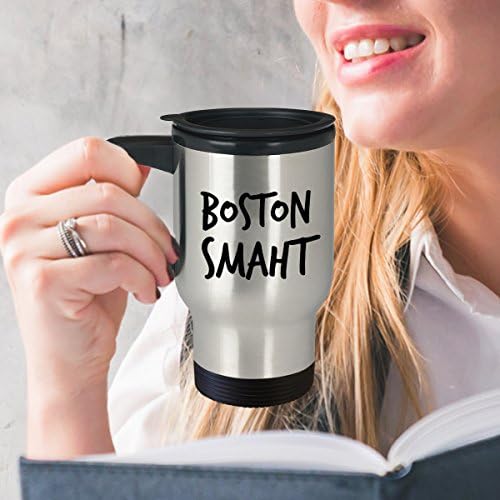 Funny Boston Accent Travel Caneca Tumbler Cup - Boston Smart - Café/chá/bebida Hot/Cold Isols - Ideia para presentes de feriado