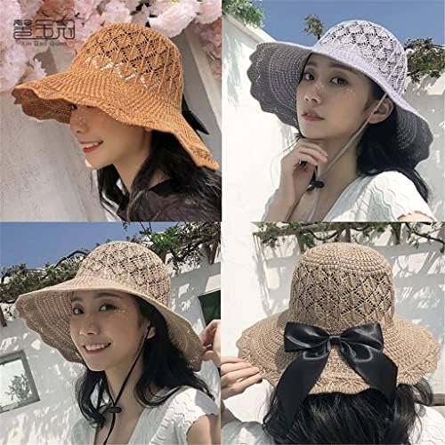 Adquirir chapéu de sol arco chapéu largo larga chapéus de verão para mulheres praia panamra palha cúpula bucket hat