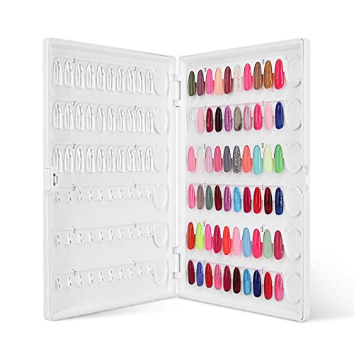 Display de coloração de unhas Solga de unhas, amostra de unhas de plástico C10 Livro de cartões coloridos de gel de