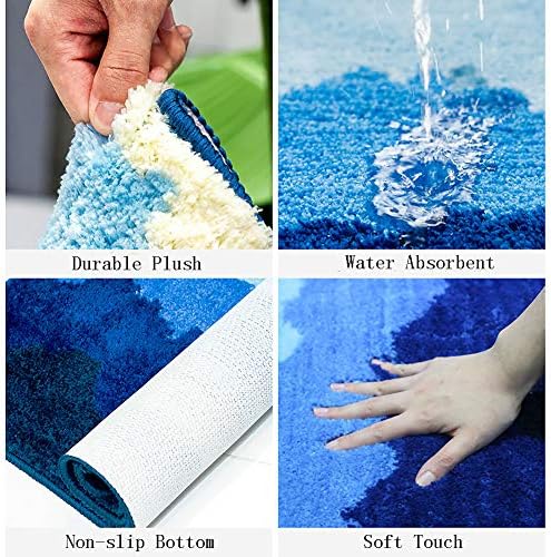 ZPEE não deslize tapete de banheiro desgrenhado, tapete de banho de microfibra macio, tapete de banho macio macio e