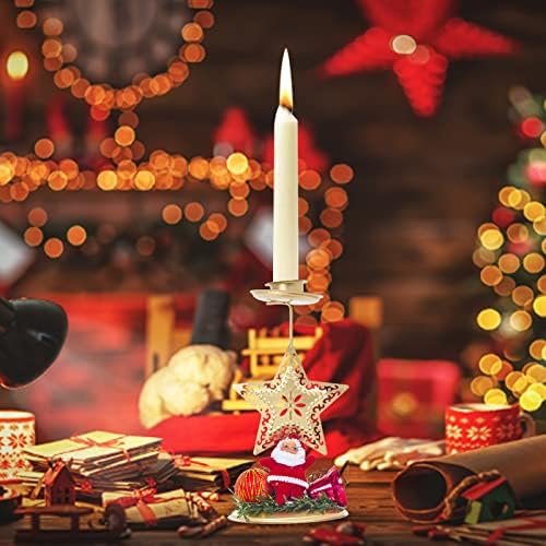 Ornato de vela de ferro forjado de Natal Ornamentos de vela de vela de Natal Ornamentos de castiãs de castiça