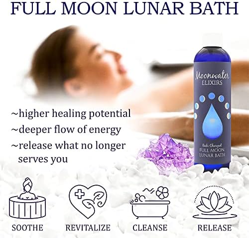 Moonwater elixirs aura de limpeza kit de manchas de óleo de banho com reiki - limpeza de energia da lua cheia, proteção espiritual