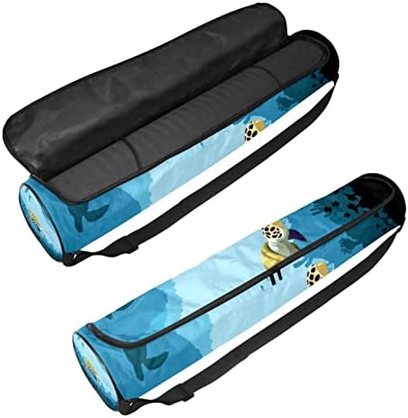 Tartaruga de Tartaruga Saco de transportador de tapete azul subaquático com alça de ombro Bolsa de ginástica de saco