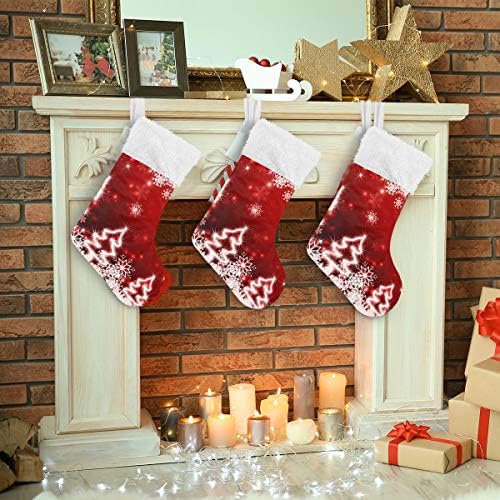 Meias de Natal de Alaza Christmas Red Tree Classic Classic personalizado Decorações de meia para férias de férias em família