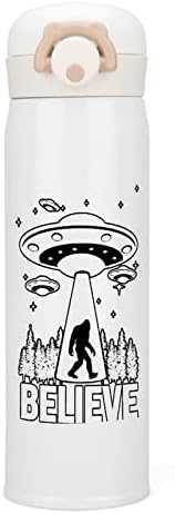 Garrafa de água de isolamento de OVNIs alienígena com tampa com tampa de aço inoxidável com parede dupla de parede dupla de aço de