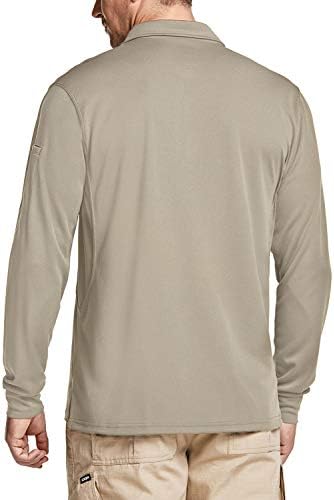 Camisa pólo masculina do CQR, camisas táticas de manga longa, camisa leve de pique seca, upf 50+ camisas de golfe ao ar livre