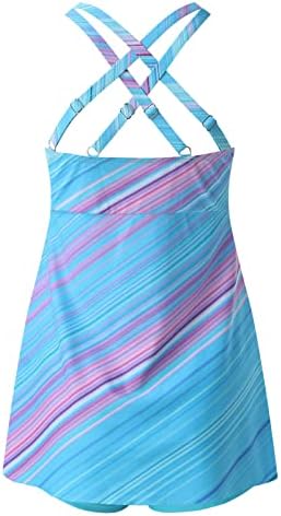 Lcepcy Tummy Control Tankini Swimsuits For Women Terceiros de Banho de Twits Spaghetti Tampa do pescoço com Boyshorts