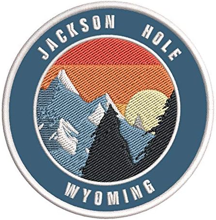 Jackson Hole, Wyoming Ski Restort Mountain bordado Patch Patch Diy Ferro-On ou Sew-On Decorativo emblema emblema de férias de férias Viajar equipamentos de equipamento Apliques