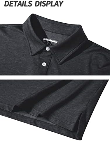 Tacvasen Men's Long Slave Camisetas Polo Polos Casuais Camisas de colar