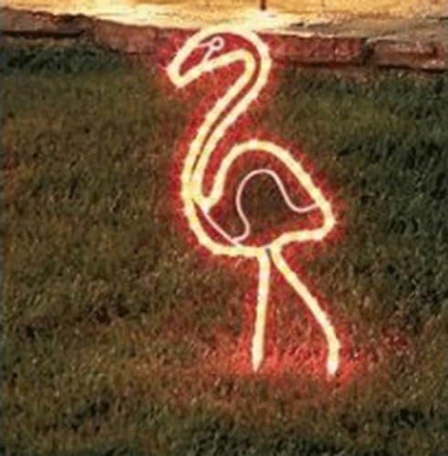 Flamingo - 24 polegadas de flamingo rosa tropical de 24 polegadas - Arte do quintal ao ar livre leve