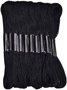 Fletivo de bordado preto, 24 skeans Borderys Thread Bracelet Brecha, fios de costura cruzados fios de envoltório de cabelo
