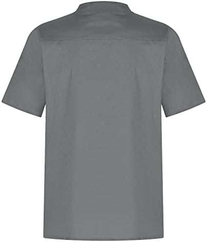 V Camisetas do pescoço Men Tops de verão Retro Solid Color Loose Casual Camisetas curtas Camisas de ajuste regulares