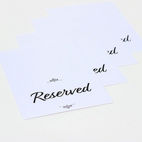 Sorte e sorte Conjunto de cartões de casamento reservados de 4 sinais reservados brancos e pretos tradicionais
