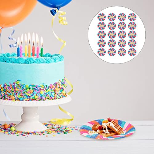 Bandeja de bolo de abaodam 20pcs prato descartável redonda de papel de impressão de papel de aniversário em casa, estilo de