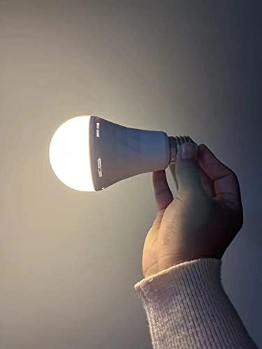 Lâmpadas de lâmpadas recarregáveis ​​Luzes de emergência permanecem leves quando falha de energia 12 W 60W Bulbos LED equivalentes com ganchos de suporte para queda de energia, cozinha, banheiro