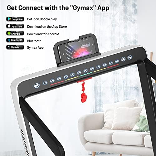 Gymax Under Desk Theadmill, dobrando 2 em 1 Máquina de caminhada elétrica com controle de aplicativos inteligente,