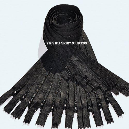 Zíper, ykk #3 saia e vestido bobina de nylon fechada - selecione comprimento ou cor