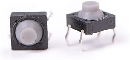 Botão do interruptor de energia gooffy 4pin Silicone condutor de silicone sem som tato tato tato Micro-switch Auto-reset 20pcs/lote 8x8x5mm comutadores