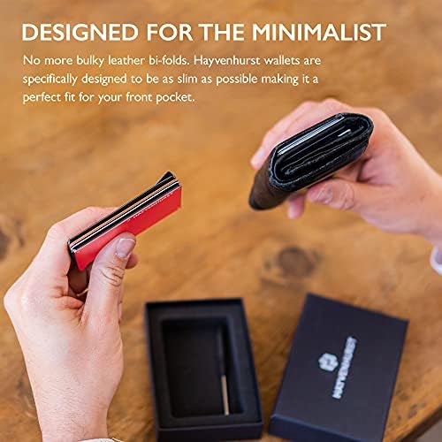 Carteira fina de Hayvenhurst para homens - Pocket RFID bloqueando a carteira minimalista para homens - carteira de metal com