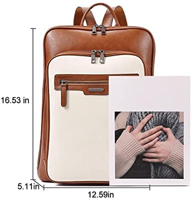 Mochila de laptop de couro CLUCI para mulheres de 15,6 polegadas Mochila Viagem de Backpack de Backpack de Balca