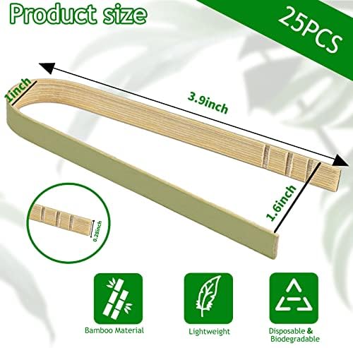 Decorwoo 25pcs mini pinças de bambu, 3,9 '