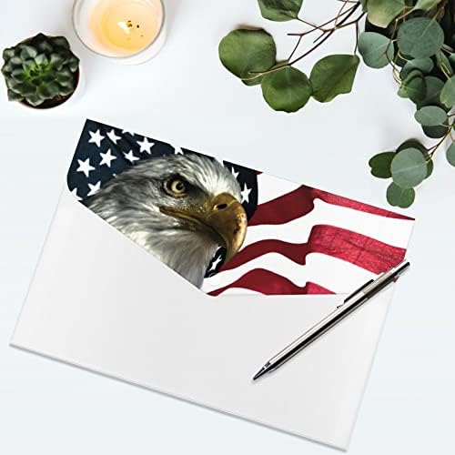 East Eagle na bandeira americana Expandindo pasta de bolso de bolso fofo Pastas de arquivamento expansível Organizador de